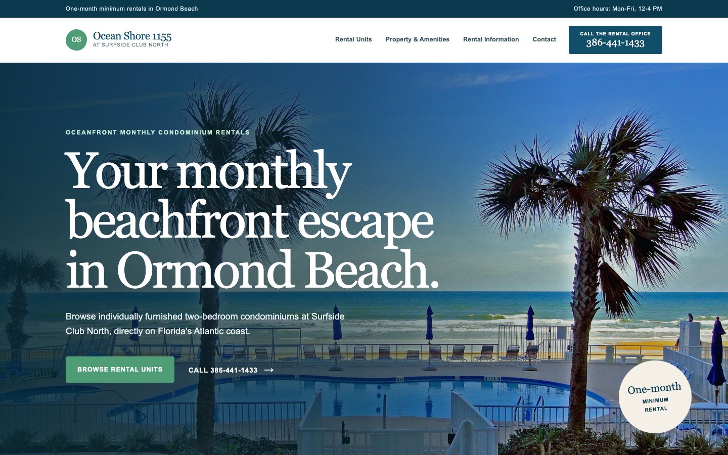 Ocean Shore 1155 website preview
