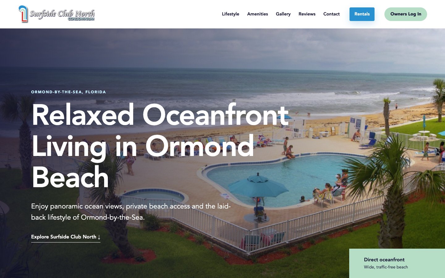 Surfside Club North website preview